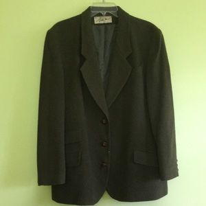 Dark green three button front blazer